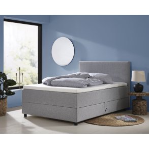 SPACE DREAMS SENG MED OPBEVARING 140X200 UNDEN TOPMADRES  lys gr unden gavl  
