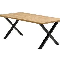  LEXPO Atlantic spisebord 100X220X74 2/6CM  oile eg med sort stel            