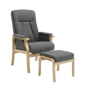 LEXPO Oxford otium stol med skammel i stof lys stel   Seng og stol pris