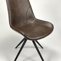  Sofie stol med pu lder brun sort ben