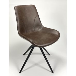  Sofie stol med pu lder brun sort ben