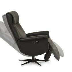 Tristan stol med indbygget skamel  i sortlder/pvc  med 2 motor 