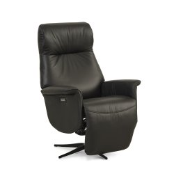 Tristan stol med indbygget skamel  i sortlder/pvc  med 2 motor 